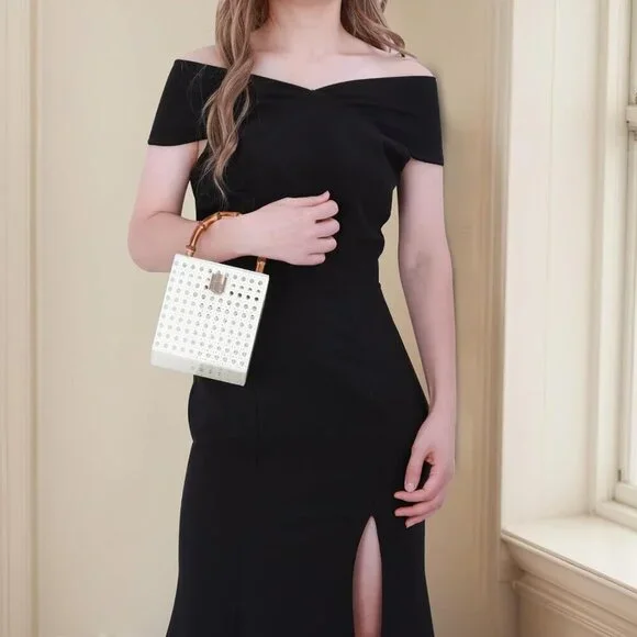 Rattan Acrylic Clutch Purse Women Formal Wedding Evening Handbag Summer Beach - Picture 6 of 7